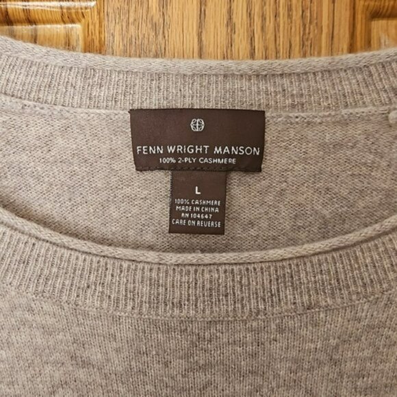 Cashmere Fenn Wright Manson Taupe Sweater size Large EUC - Picture 4 of 9